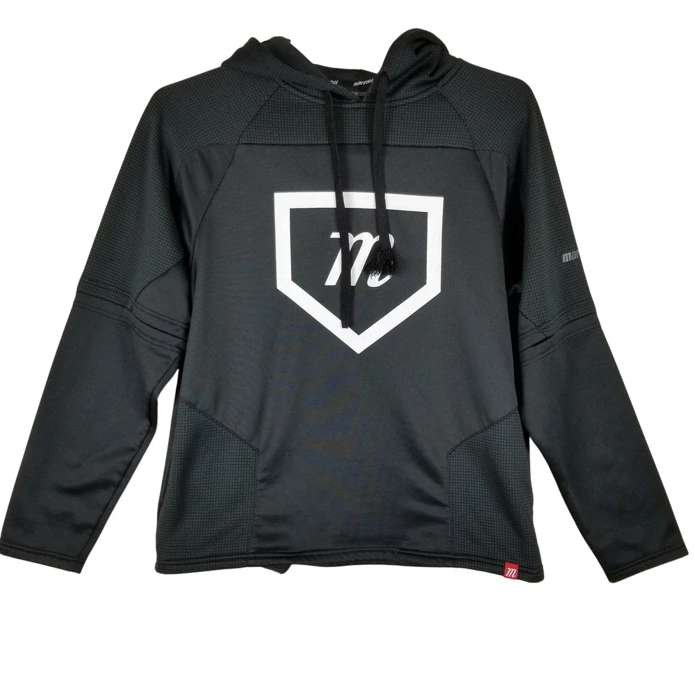 Marucci‎ Mens Black Performance Baseball Hoodie Sweatshirt Size S Graphic Logo